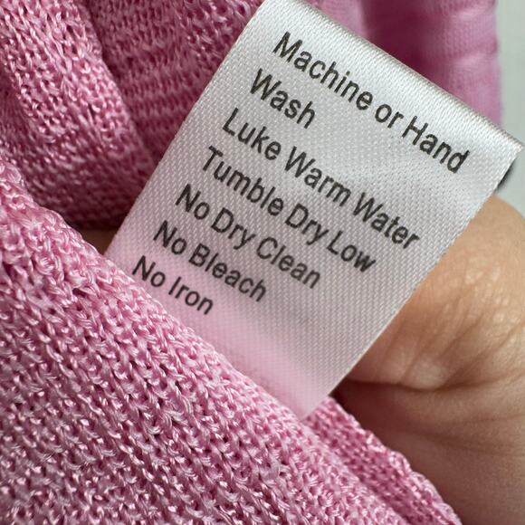 Ming Wang Knit Lightweight Pink Cardigan Blazer Size Medium Viscose Blend Career - Picture 8 of 9